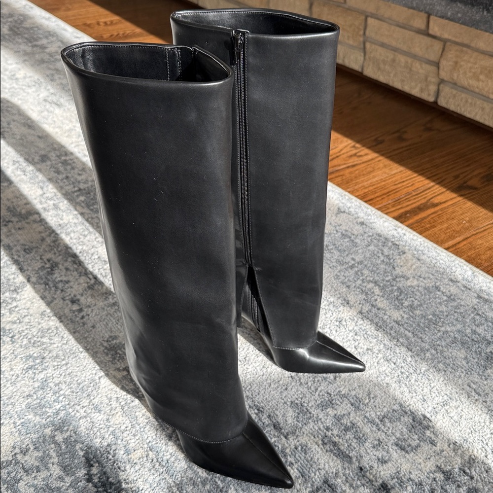 I.N.C. International Concepts Skylar Wide-Calf Fold Over Cuffed Knee High Boots